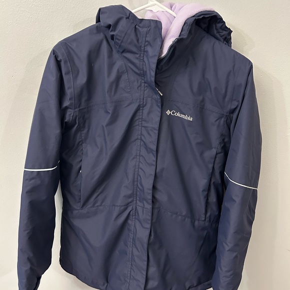 Columbia Kids Dark Purple Winter Jacket with Light Purple Lining - Picture 1 of 4